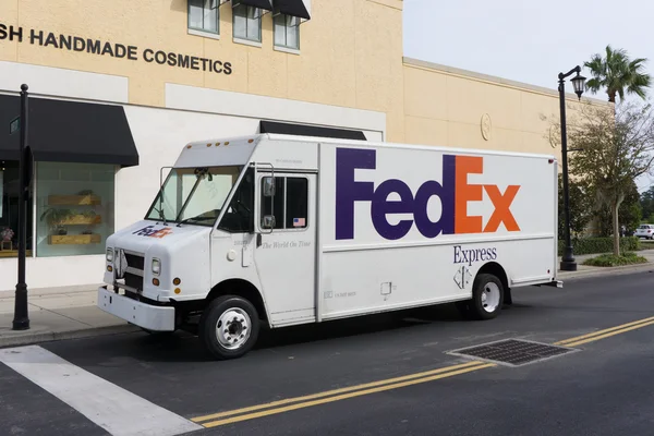Fedex caminhão de entrega — Fotografia de Stock