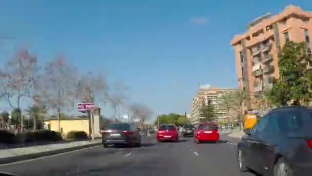 Tijd vervallen Pov rijden in Valencia, Spanje — Stockvideo