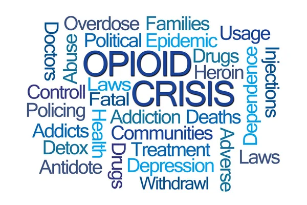 Nube de palabras de crisis opioide — Foto de Stock