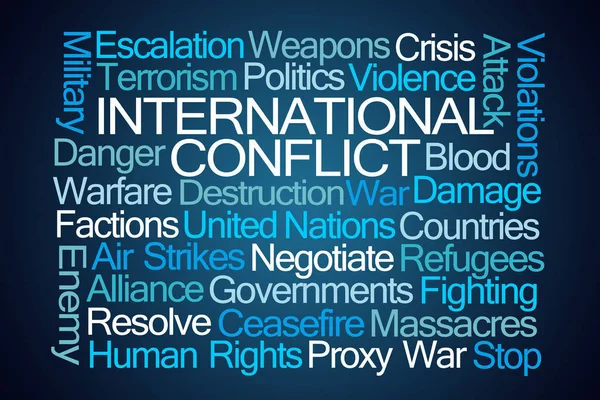 Conflitto internazionale Word Cloud — Foto Stock