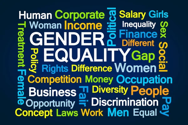 Igualdad de género palabra nube — Foto de Stock