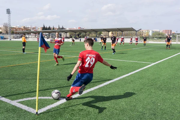 Pontapé de canto de futebol — Fotografia de Stock