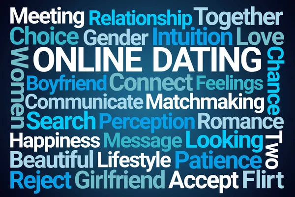 Online dating word cloud — Stockfoto