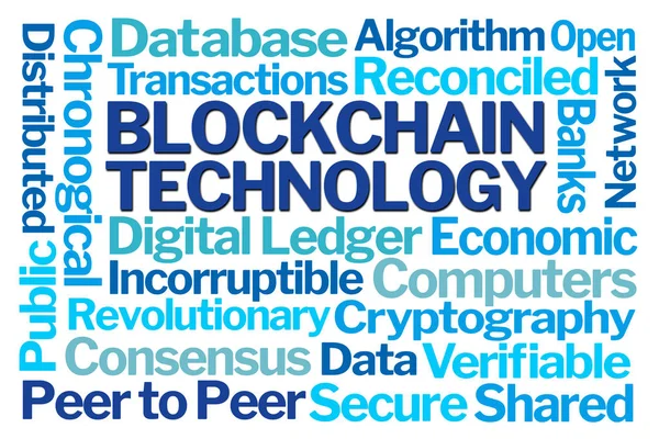 Blockchain Tecnología Word Cloud — Foto de Stock