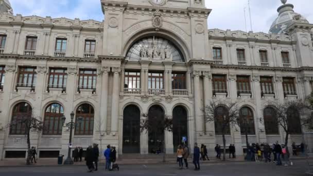 Βαλένθια Ισπανία Μαρτίου 2018 Correos Κτιρίου Κεντρικό Ταχυδρομείο Στη Βαλένθια — Αρχείο Βίντεο
