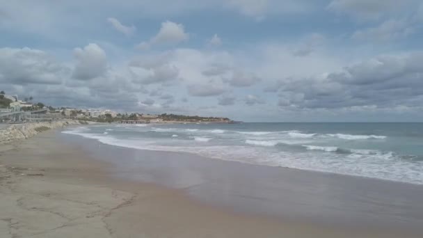 Tarragona Spanien Oktober 2019 Zeitraffer Wunderstrand Playa Milagro Tarragona Spanien Stockvideo