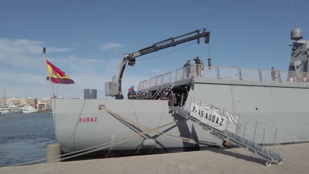 Valencia Spain November 2019 Thespanish Offshore Patrol Vessel Audaz Port — Stock Video