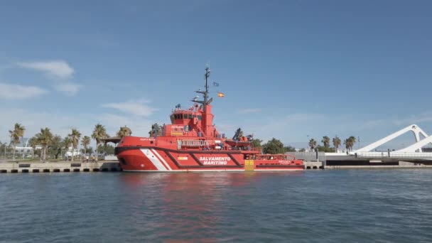 Valencia Spain Листопада 2019 Spanish Salvage Tug Marta Mata Port Ліцензійні Стокові Відео
