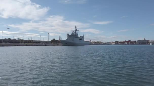 Valencia Spain November 2019 Spanish Offshore Patrol Vessel Audaz Port — Stock Video