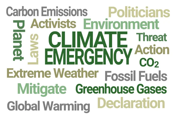 Nube de palabra de emergencia climática —  Fotos de Stock