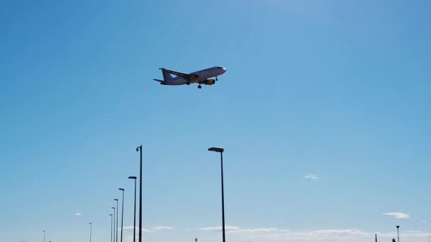 Valencia Spanien Januar 2020 Ein Flieger Der Vueling Airlines Landet Stockvideo