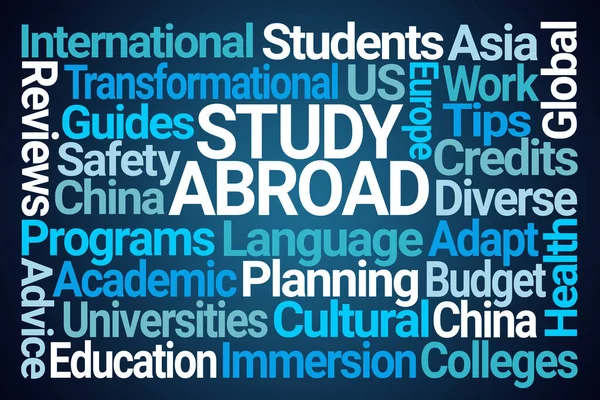 Estudiar en el extranjero Word Cloud — Foto de Stock