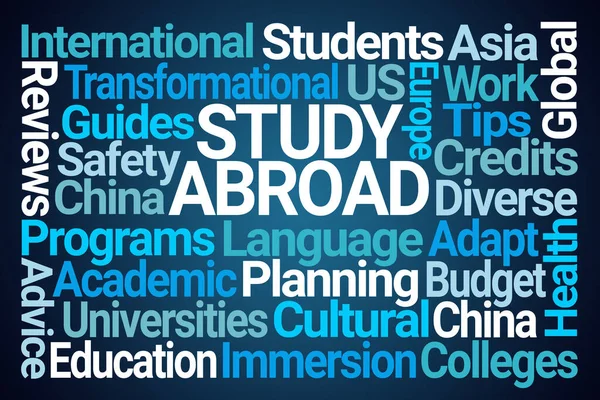 Study Abroad Word Cloud — 스톡 사진