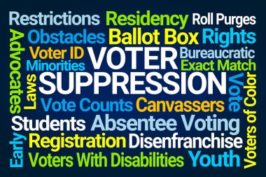 Voter Suppression Word Cloud clipart