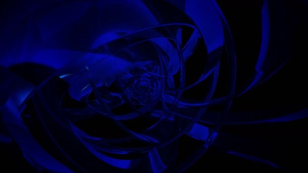 Moderne reflecterende abstracte blauwe Matrix ringen lus — Stockvideo