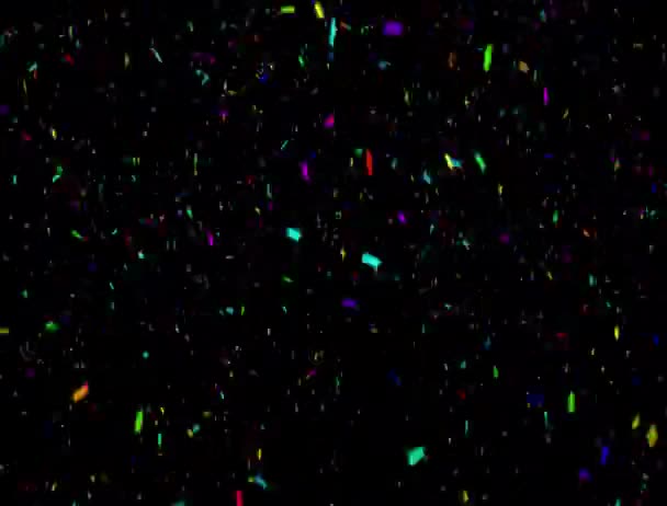 Caída de Confetti Multicolor Caída de bucle con Alpha — Vídeo de stock