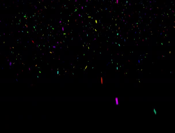 Dalende Multicolor Confetti vallen met Alpha — Stockvideo