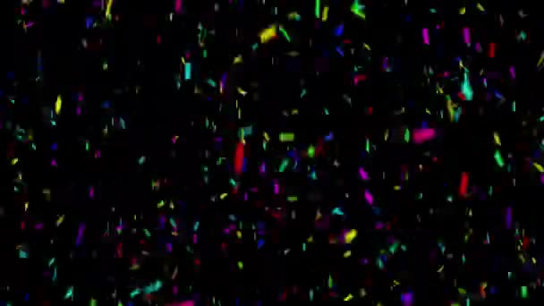 Caída de Confetti Multicolor Caída de bucle con Alpha — Vídeos de Stock