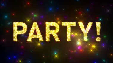 Işıltılı çeşitli renklerde yanıp söner üzerinde parti işareti