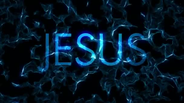 Φράκταλ νερό πάνω από τον τίτλο του Ιησού — Αρχείο Βίντεο