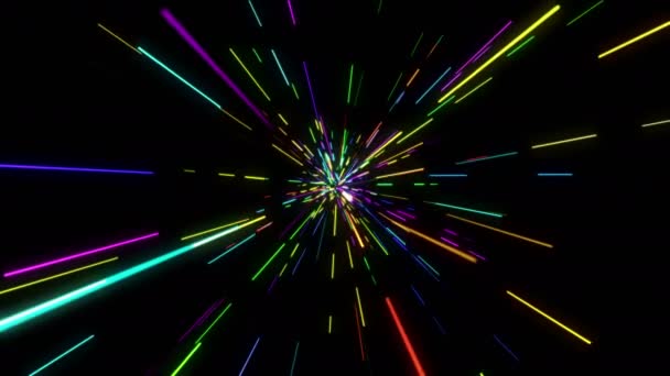 Boucle de faisceau de lumière colorée clairsemée — Video