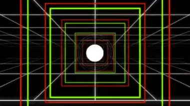 Retro Neon Grid kare ve daire döngü Pop