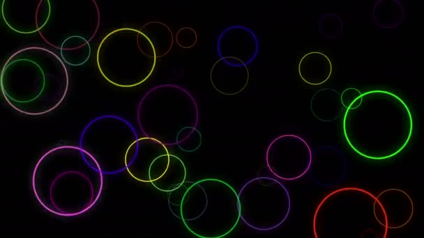 Large Colorful Rings Flash Loop with Alpha Channel — Stock Video