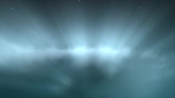 Soaring через Небесного світиться хмари — стокове відео