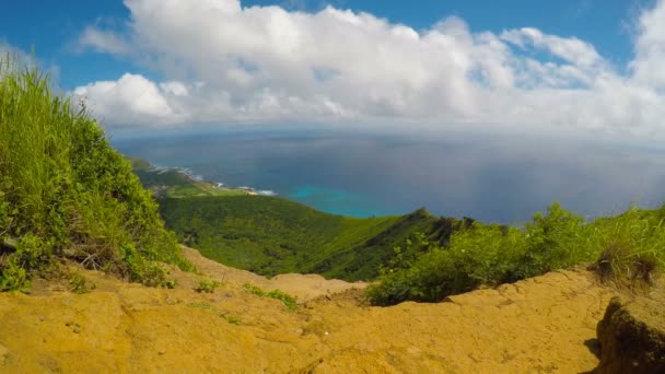 Malowniczy widok na szczycie Koko Head szlak — Wideo stockowe