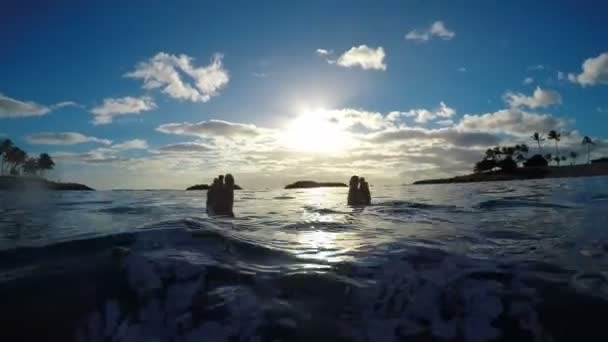 Casually Floating in Lagoon — Αρχείο Βίντεο