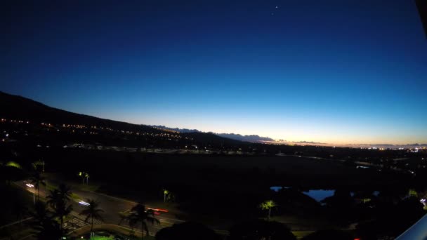 Geniş açı gündoğumu zaman atlamalı Hawaii — Stok video