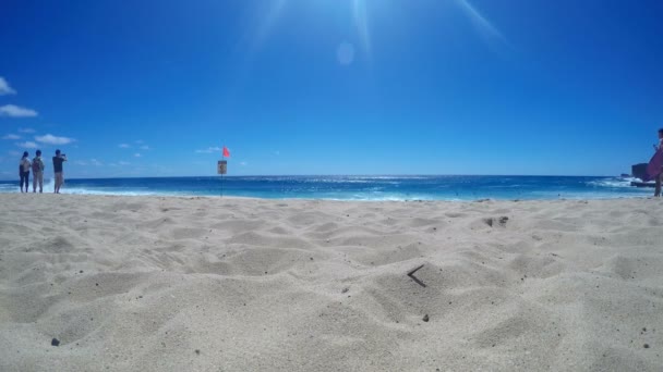 Zaman atlamalı Oahu Sandy Beach — Stok video