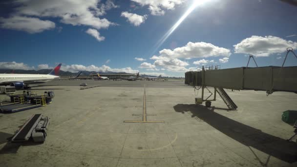 Leerstehendes Flughafen-Terminal-Tor — Stockvideo