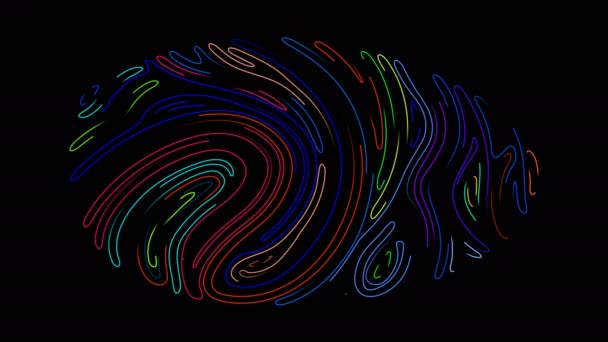 Colorful Tracing Fingerprint Loop with Matte — Stock video