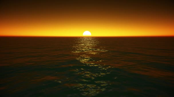 Захід сонця над океанськими хвилями — стокове відео