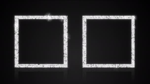 Zwei glamourös schimmernde quadratische Boxen Loop mit mattem — Stockvideo