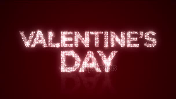 Funkelnder Valentinstag reflektierende Hintergrundschleife mit mattem — Stockvideo