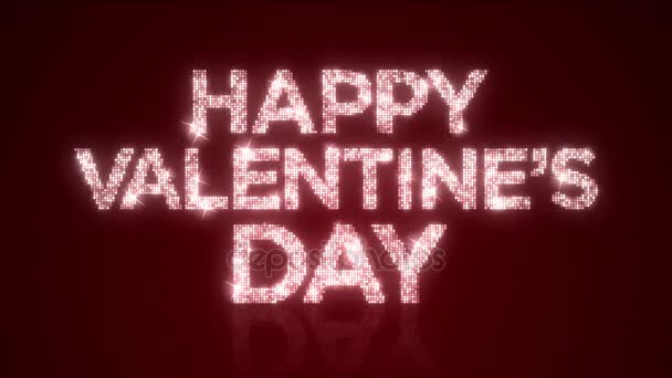 Sprankelende Happy Valentine's Day reflecterende achtergrond lus met Matte — Stockvideo