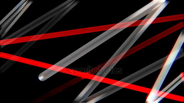 Vermelho e branco perseguindo feixe de luz de fundo loop — Vídeo de Stock