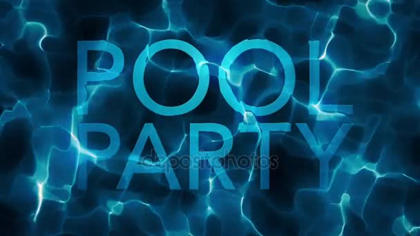 Fraktal Pool Party titel abstrakt vatten slinga — Stockvideo
