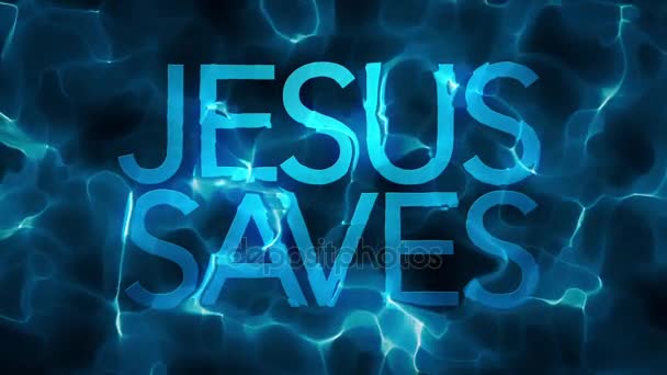 Фрактал Иисус спасает водный абстрактный цикл — стоковое видео