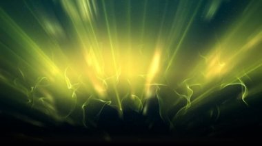 Stilize yeşil Aurora Borealis ışık Ray arka plan döngü