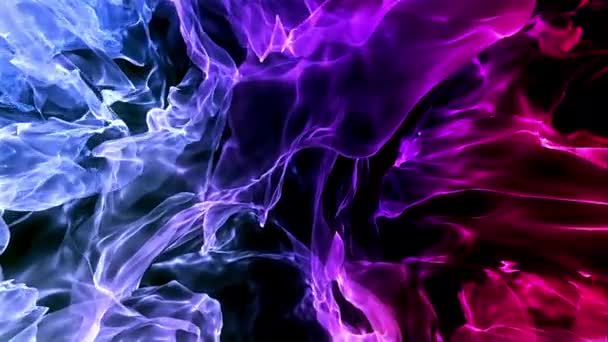 Blauwe Magenta abstracte Fractal vlam achtergrond lus — Stockvideo