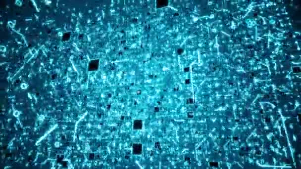 Massive Blue Circuitry Grid Struttura Rotation Loop — Video Stock