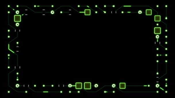 Moldura de circuito verde de loop com fosco — Vídeo de Stock