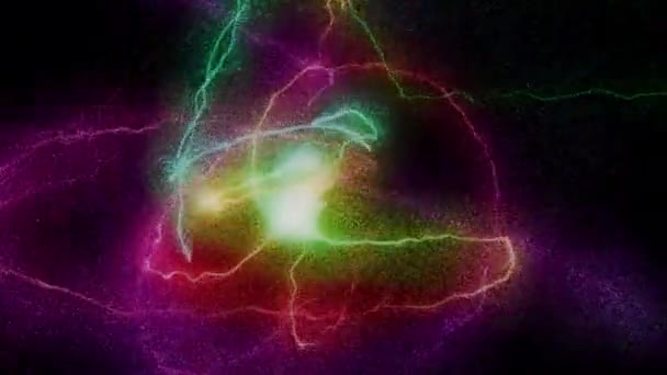 Renkli parçacık ışık çizgi Galaxy döngü — Stok video