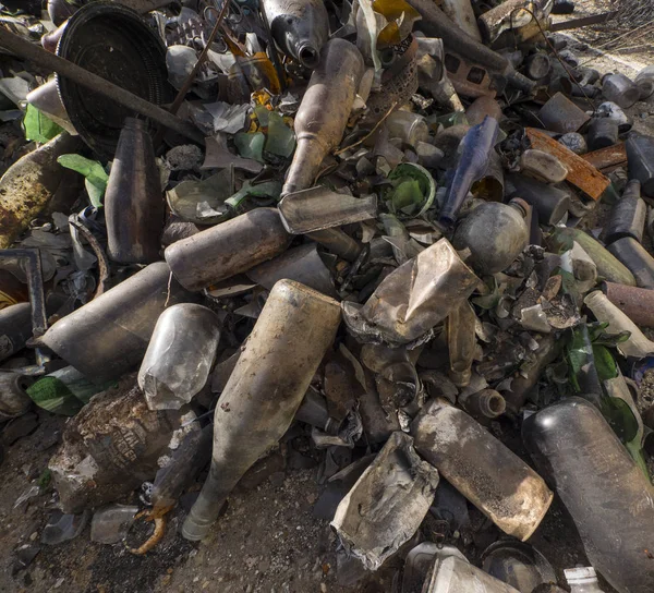 Collection Trash Bottles Cans Ground — Stock Photo © swatchandsoda
