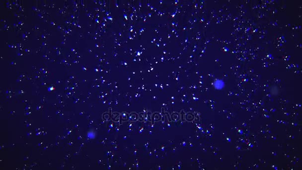 Kosmische Visuelle Effekt Schnee Fallenden Hintergrund Schleife Eine Abstrakte Schleife — Stockvideo