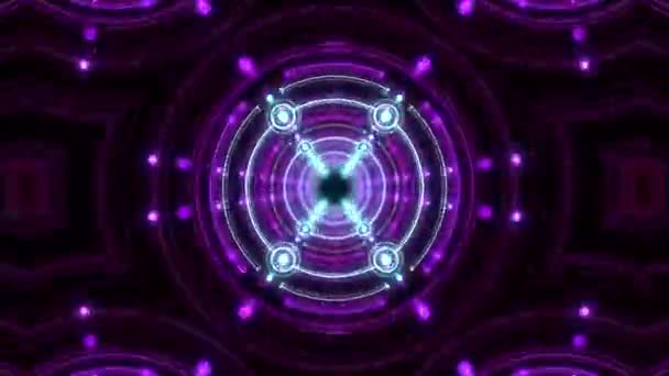 色鮮やかな万華鏡のようなリングの背景ループ サイケデリックな円形パターンの背景をループ — ストック動画