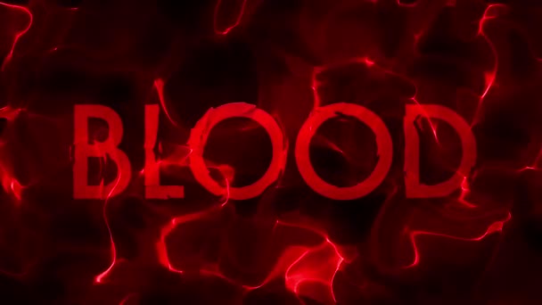 Diep Rood Bloed Titel Vloeibare Abstracte Lus — Stockvideo